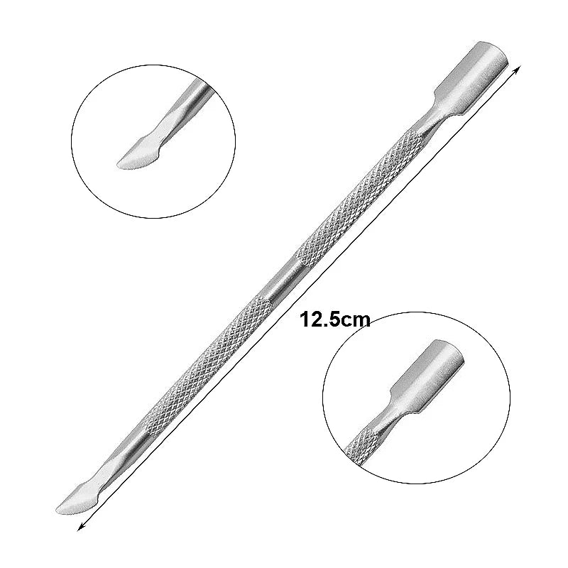 Double-ended Stainless Steel Cuticle Pusher Dead Skin Push Remover For Pedicure Manicure Nail Art Cleaner Care Tool Factory Sale