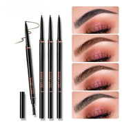 Double headed Rotable Eyebrow Pen with a 1.5mm diameter Fine refill Waterproof Wild Eyebrow Pen and Eyebrow Brush