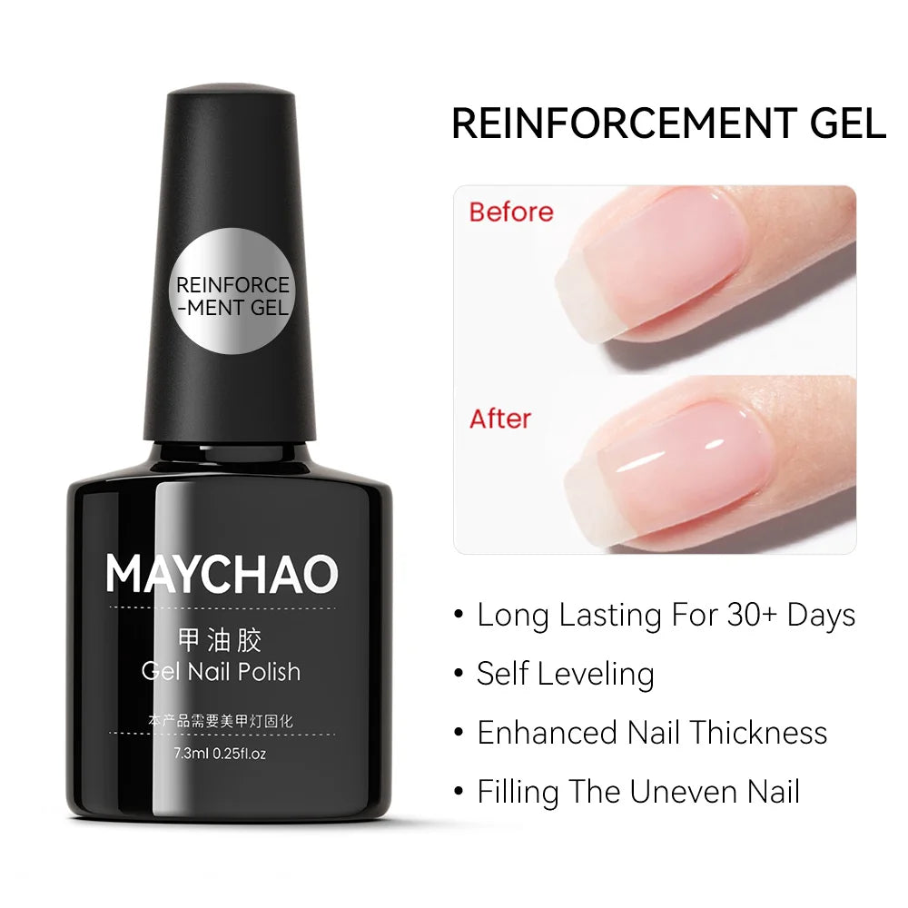 MAYCHAO Glitter Gel Nail Polish 7.3ml Semi-permanent Sequins Shiny Gel Base Top Coat Soak Off UV LED Varnish Nail Art Decoration