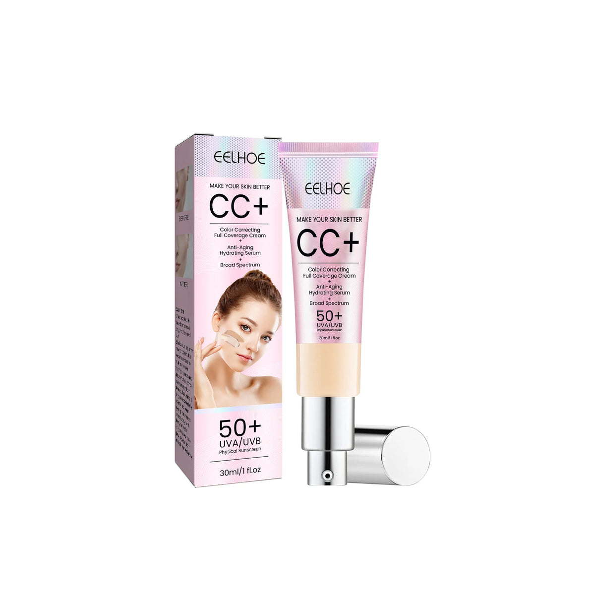 CC Cream Foundation Waterproof Brighten Moisturizing Foundation Concealer Oil-Control Sunscreen Spf 50