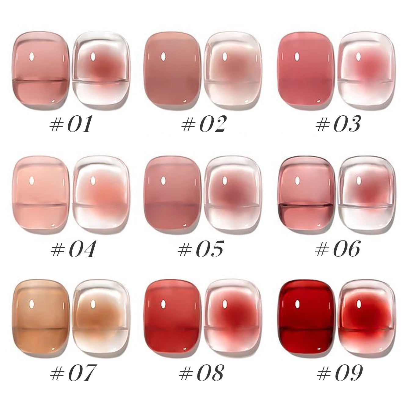 MN 2026 New 1-8PCS Fall Nails Popular Pure Desire Blush Jelly Gel Nail Polish Pink Nails Red Nails Ice-Clear Nude Nail Polish