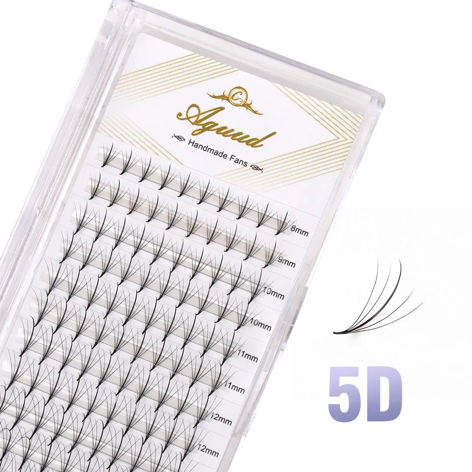 AGUUD 3D/5D/7D/9D Wispy Premade Fans Lash Extension Pointy Base Promade Spike Fans Cluster Eyelash Russian Volume Lash Extension