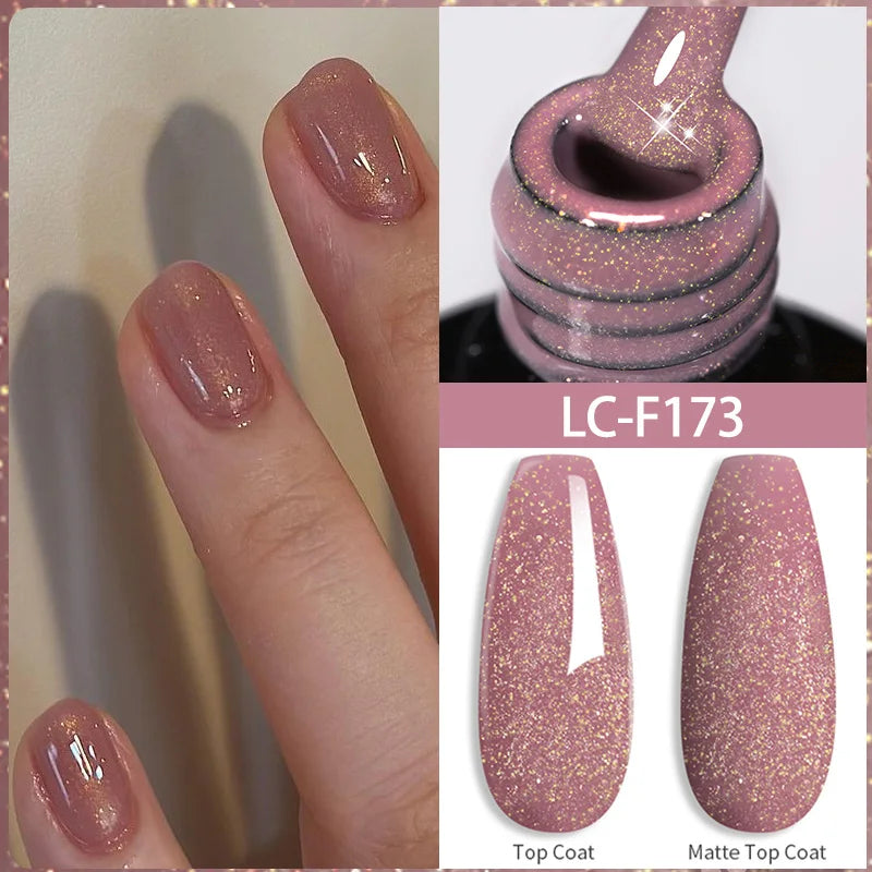 LILYCUTE 7ML Auroras Glitter Thermal Gel Nail Polish Temperature Color Changing Semi Permanent Soak Off Nail Art UV Gel Varnish