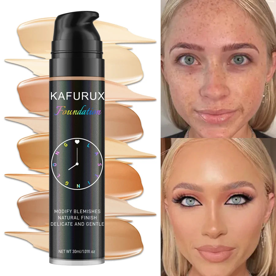 8 colors Liquid Foundation Effective Concealer Waterproof Sweat-resistant Face Korean Makeup Porfession Face Base Cosmetics Gift