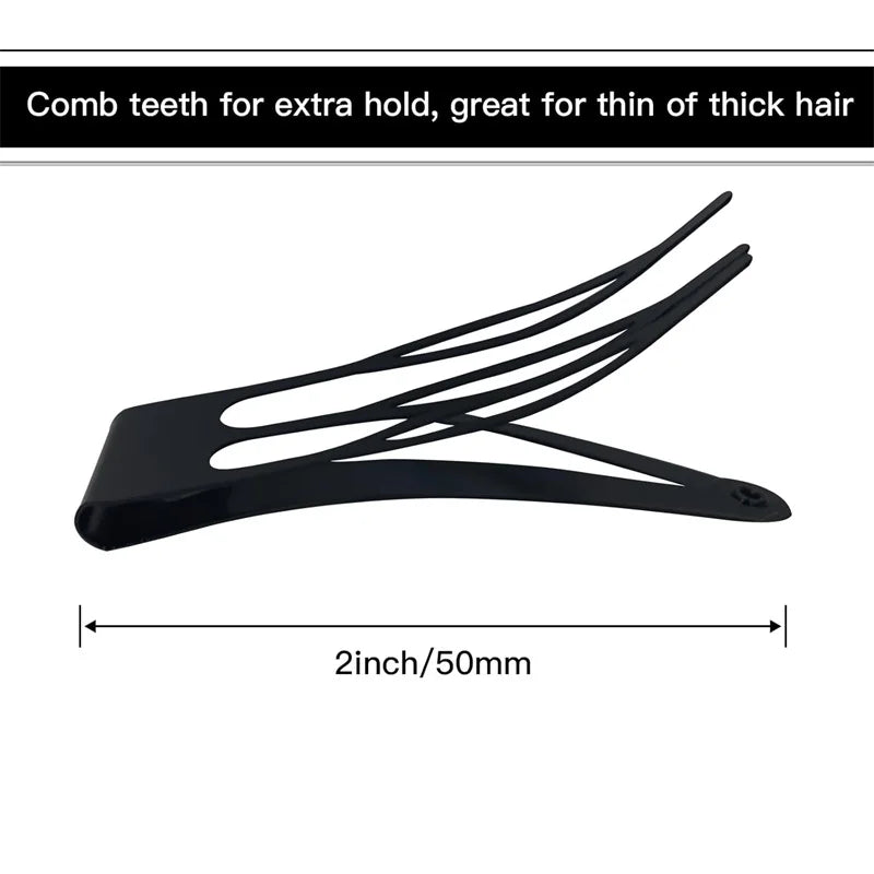 Double Grip Hair Clips Metal Snap Hair Clips For Women 5/10pcs Black Snap Hair Clips Barrettes Women Styling Combs Accessories