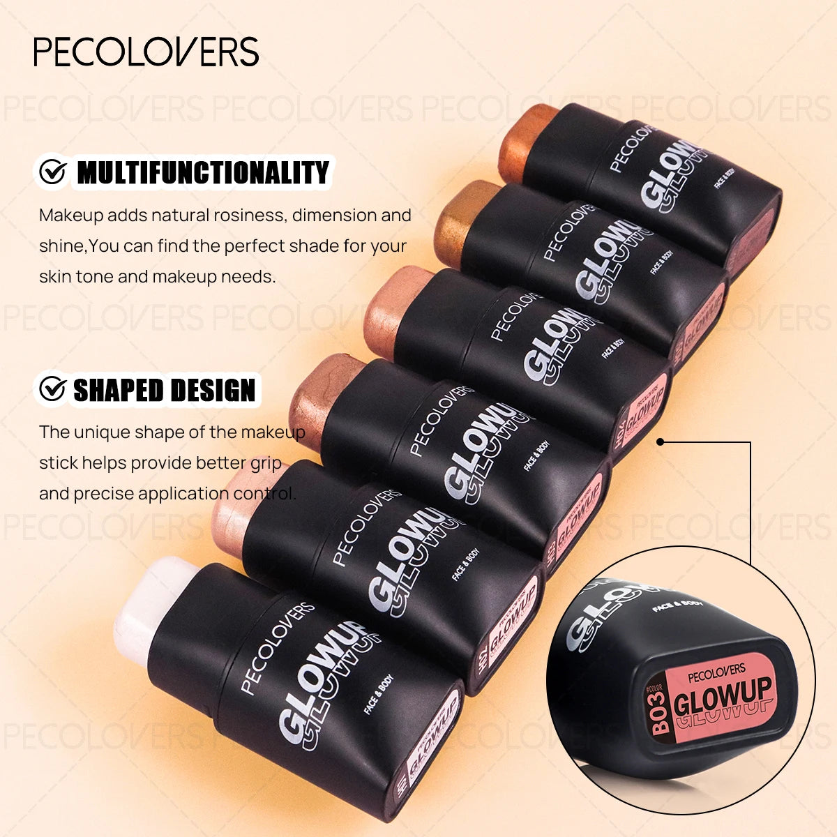 Waterproof Long Lasting Face Bronzer Contour Concealer Foundation Face Corrector Full Cover Pores Dark Circles Contour Stick