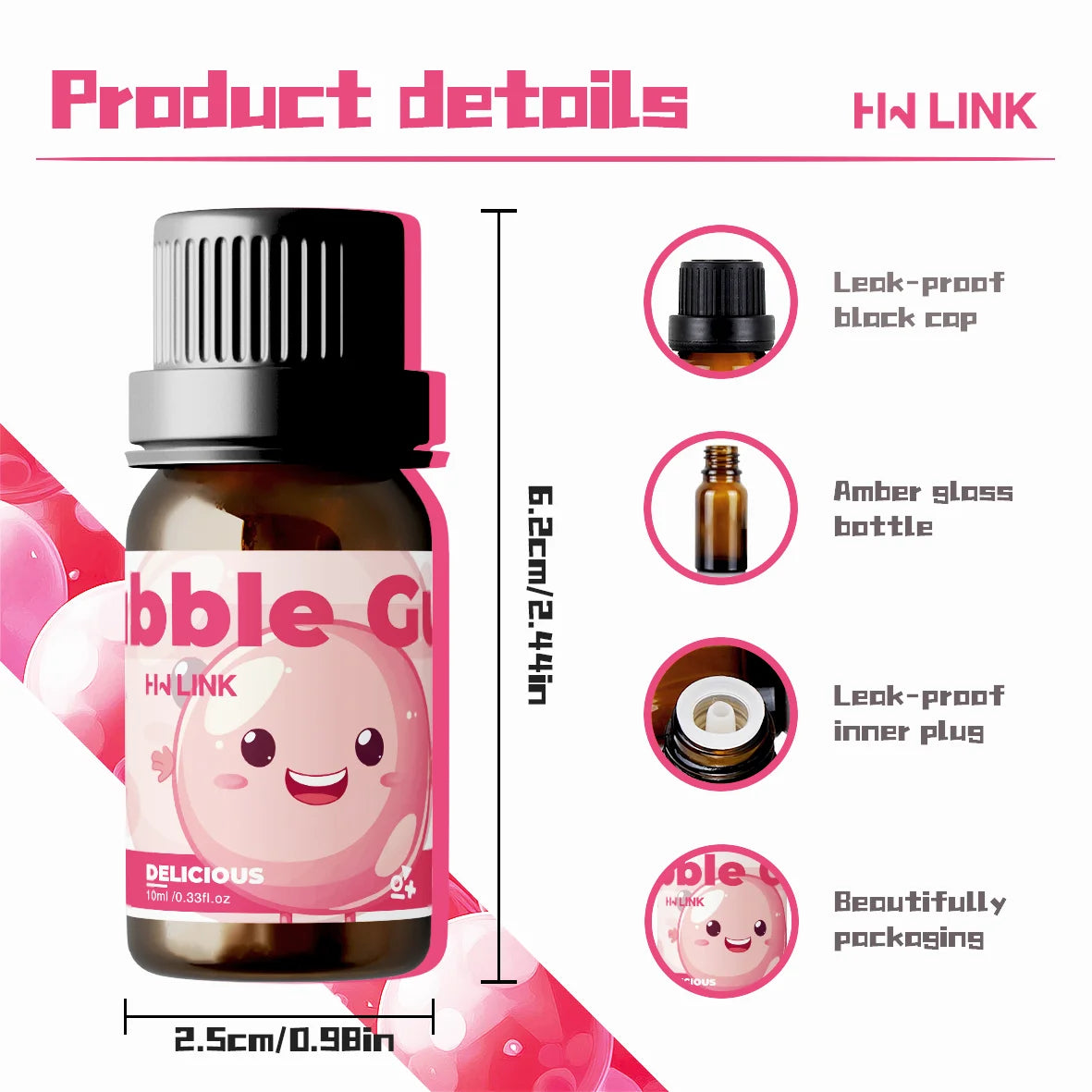 10ml Bubble Gum Essential Oils Perfumes Skin Care Body Oil Candle Making, Aromatherapy, Humidifiers Gifts Car Air Freshener