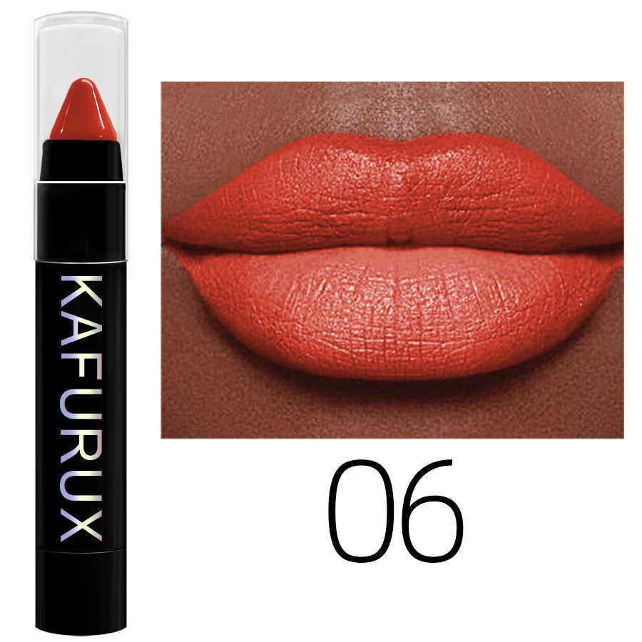 15 Colors Nude Velet Matte Lipstick Pencil Waterproof Long Lasting Red Brown Pink Lip Liner Pen Non-Stick Cup Makeup Lip Tint Pe