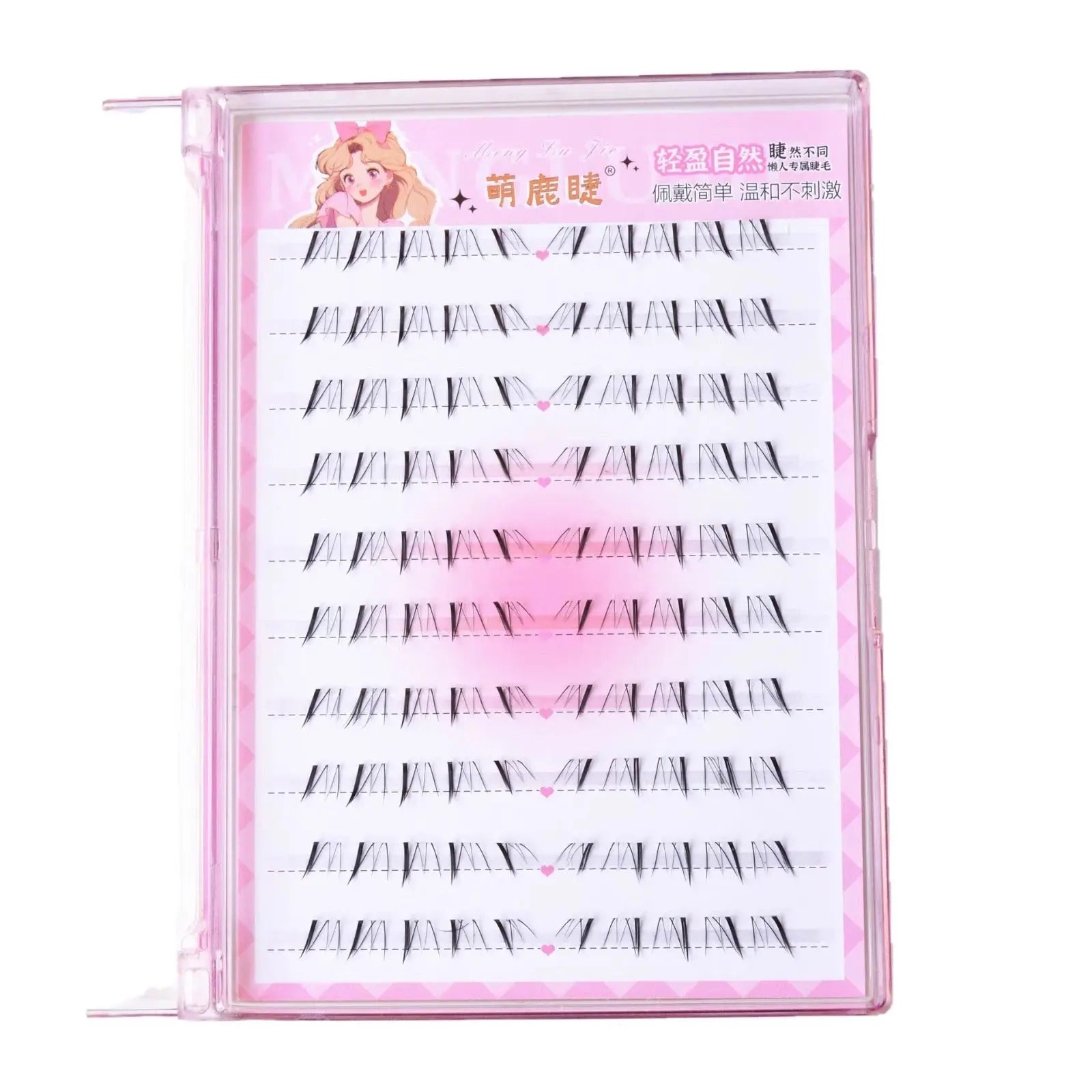 Natural Soft Lower False Eyelashes Transparent Band Cat Style Under Lashes Extensions for Wedding Party Work Cosplay Makeup