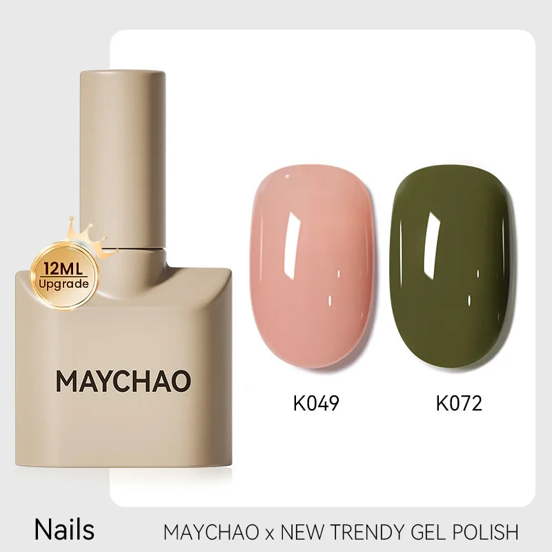 MAYCHAO 12ml Gel Nail Polish Set Professional Salon Nail Art Gels Varnish UV LED Semi Permanent Nail Lacquer Nail Supplies