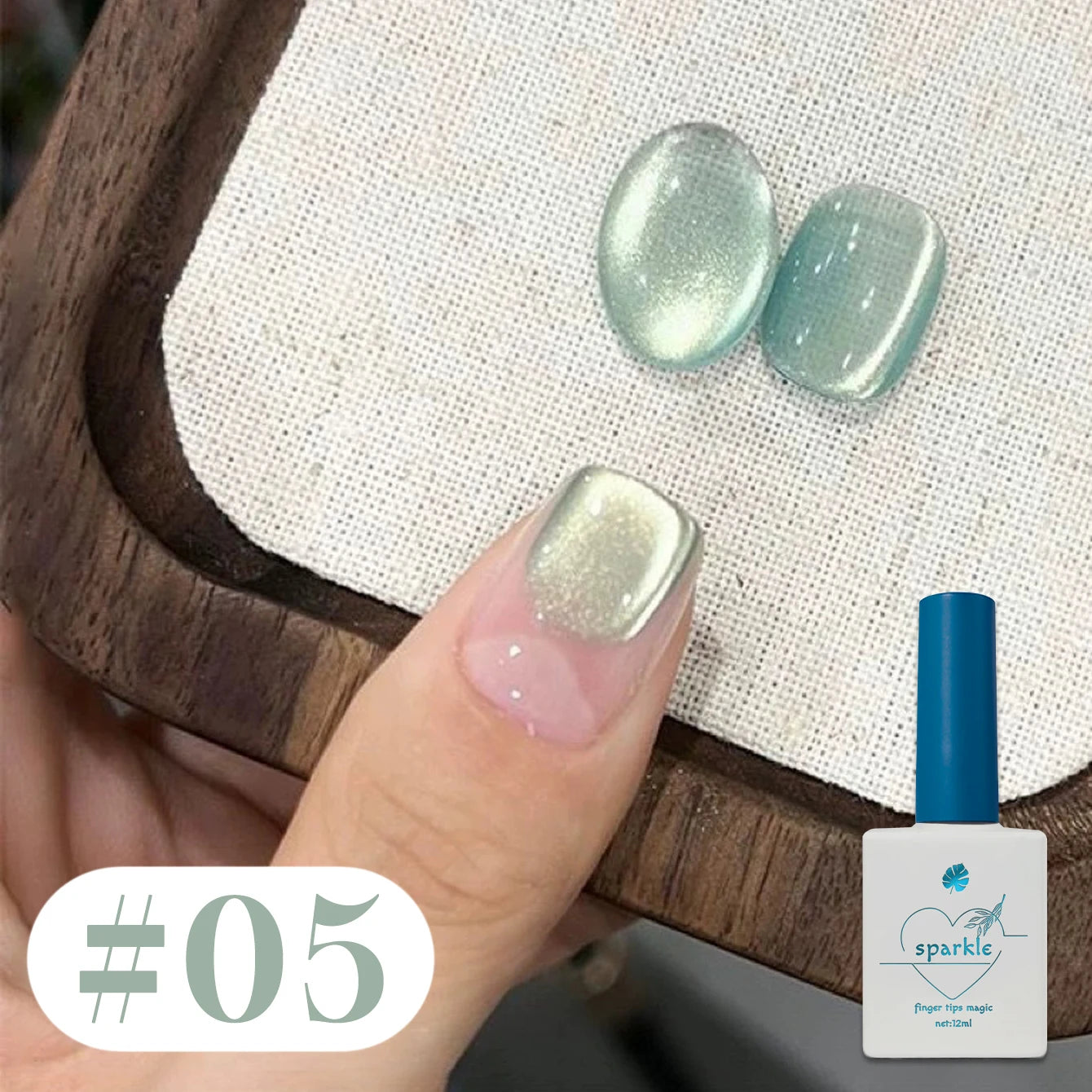 10PCS Romantic Pop Cat Eye Gel Nail Polish Popular White High Density Magnetic Powder Mirror Glass Bead Nail Gel Beauty Supplies