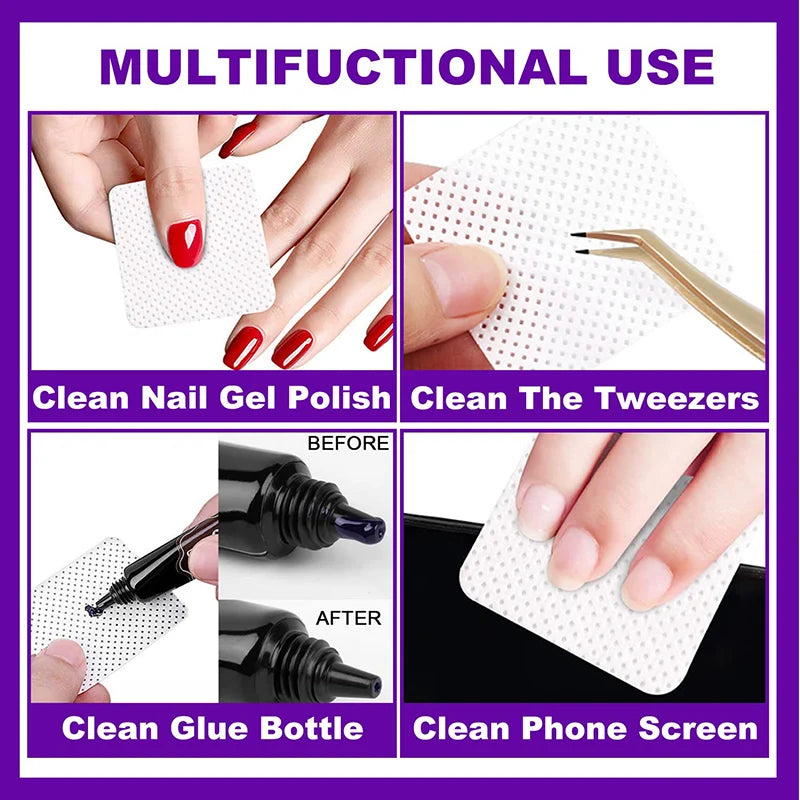 Lint Free Nail Wipes 300/200/100pcs Nail Supplies Nail Polish Remover Wipes Absorbent Soft Removal Tool for Nail Art