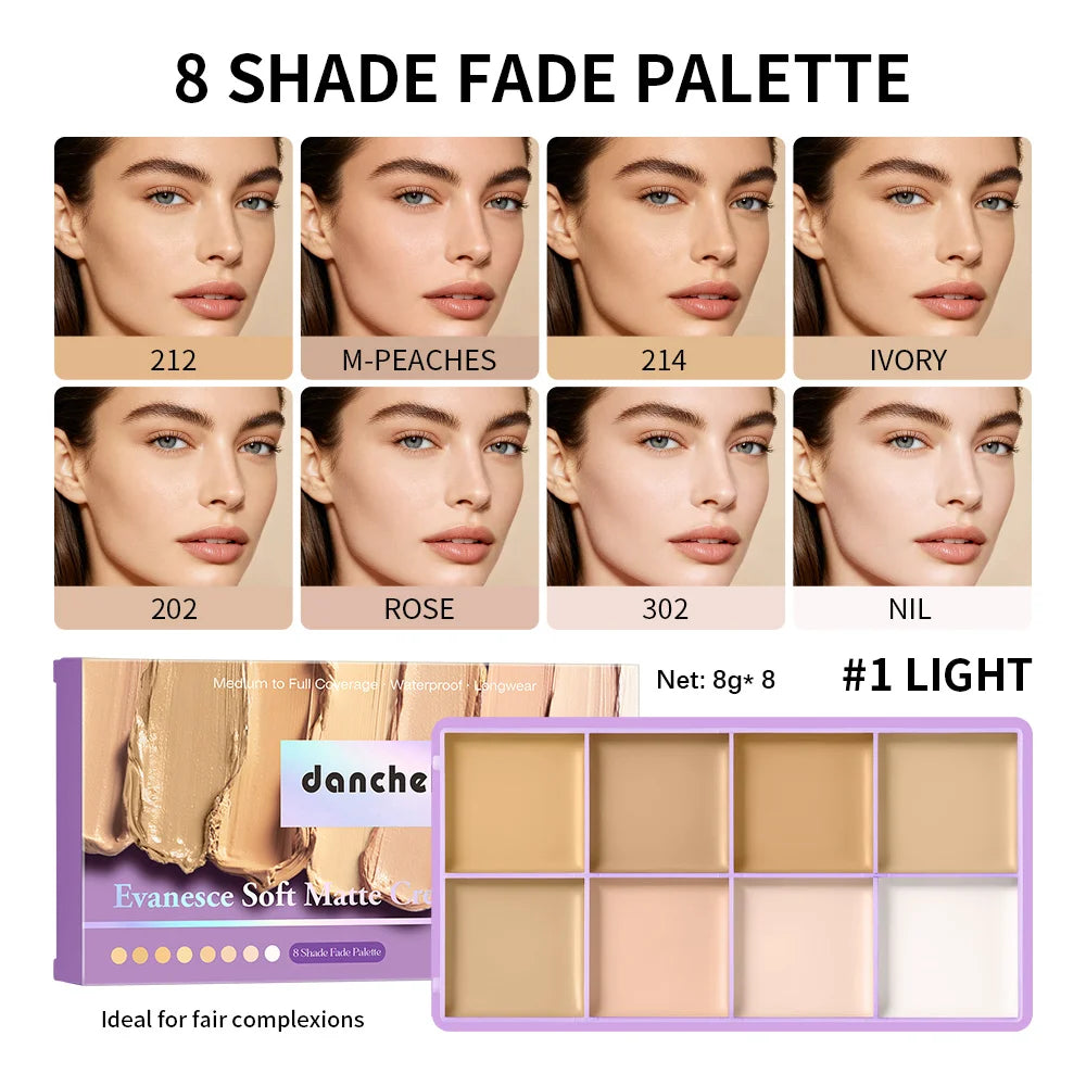 Concealer Palette Waterproof Long-lasting Foundation Matte Moisturizing Lightweight Breathable Look Multi-shade Concealer Disk