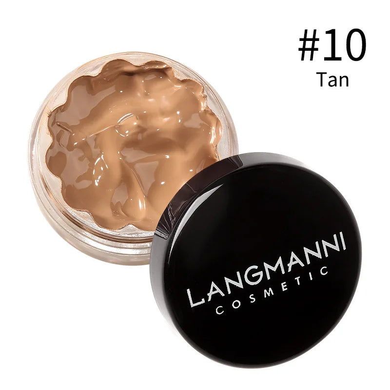 Full Coverage Liquid Concealer Waterproof Foundation Makeup Base Long Lasting Cream for Dark Circles Acne Natural Matte