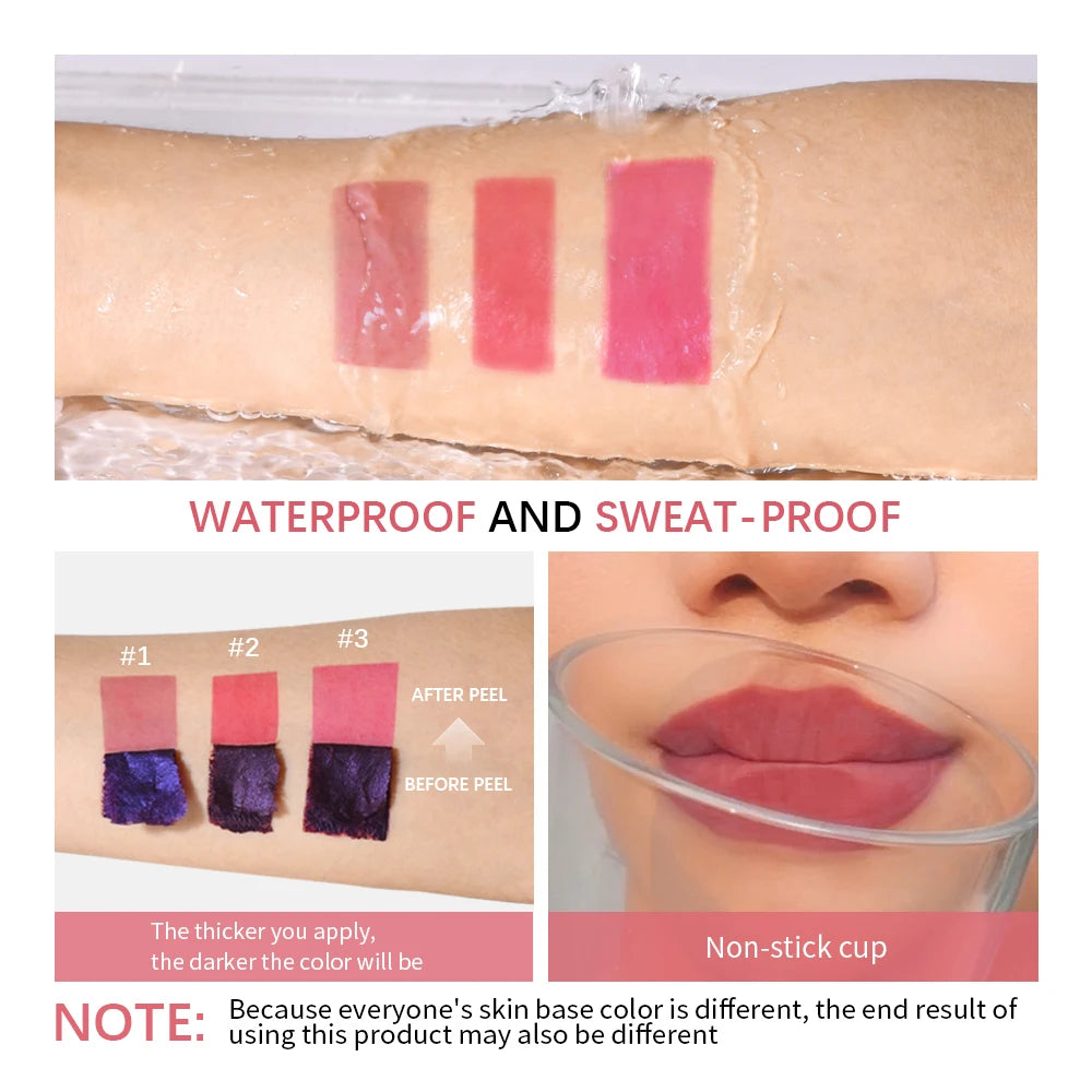 Peel Off Lip Stain Matte Lip Tint for Lips Liquid Lipstick 24 Hours Water Resistant Lipsticks Makeup Cosmetics Ink Inks