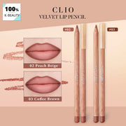 Clio Velvet Lip Pencil 02&03,Matte Finish&Creamy Formula,Long-Lasting Color&Non-Drying,Lip Shaping,Korean Cosmetic,Korean Makeup