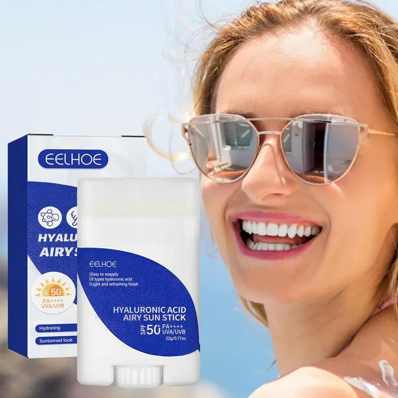 SPF50+ PA++++ Sunscreen Face Stick Hyaluronic Acid Facial Sunscreen UVA/UVB Protection Sun Stick Body Sunscreen Stick 22g