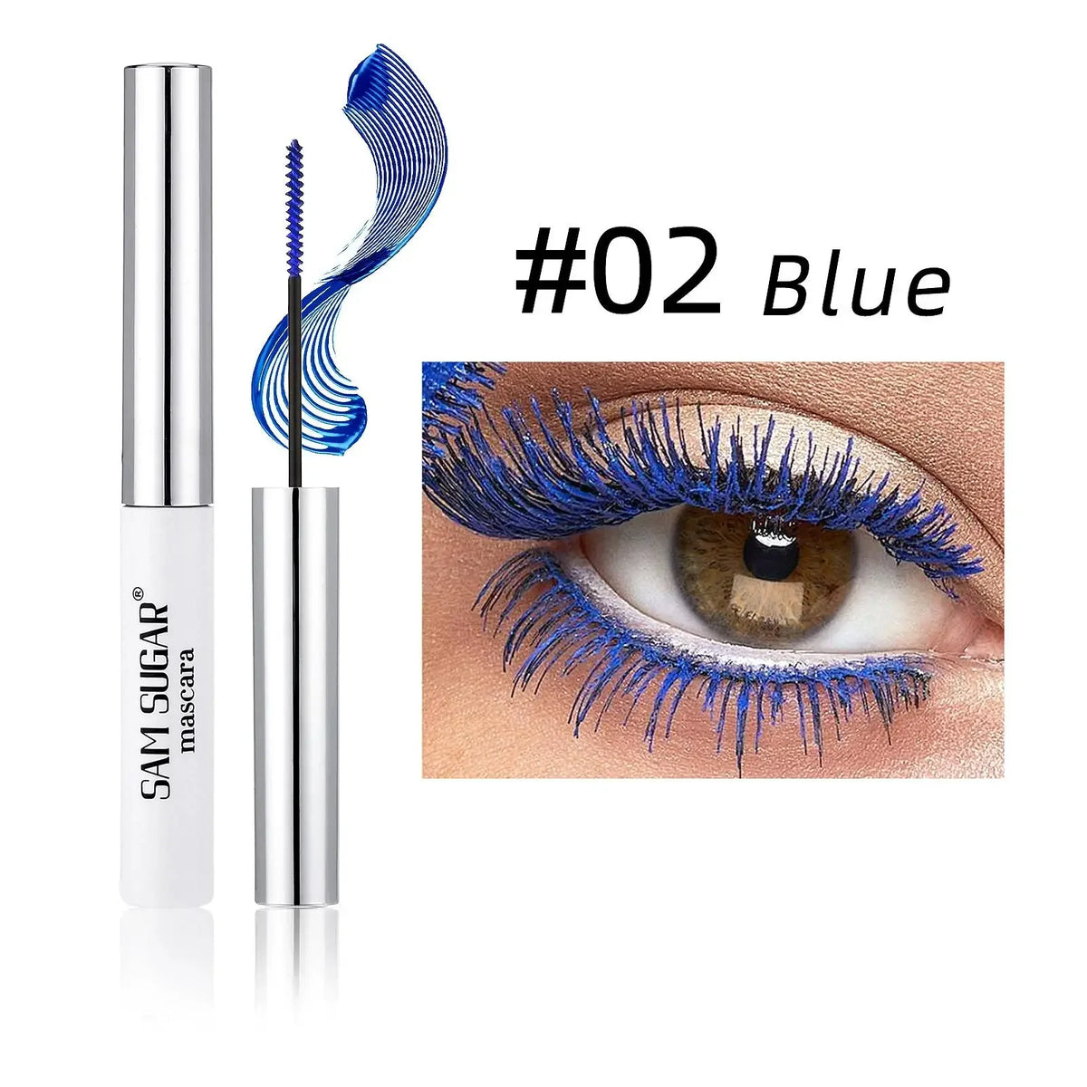 Colorful Mascara 12 Colors Waterproof Fast Dry Lasting Eyelashes Curls Extension Make-Up Emerald Green Slender Brush Ink Mascara