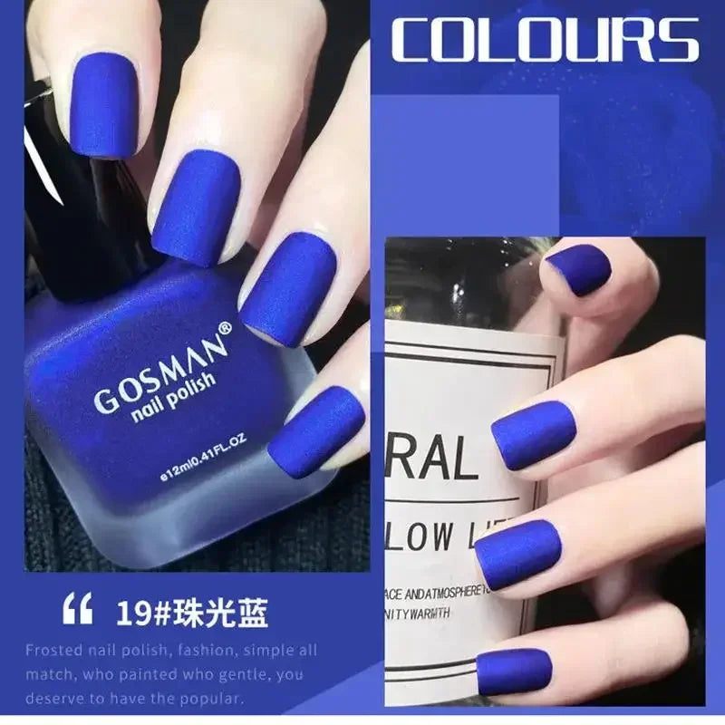 12ml Frosted Nail Polish Quick Dry Long Lasting No Baking Matt Semi-permanent Nail Art Nail Gel Varnish Manicure Tools