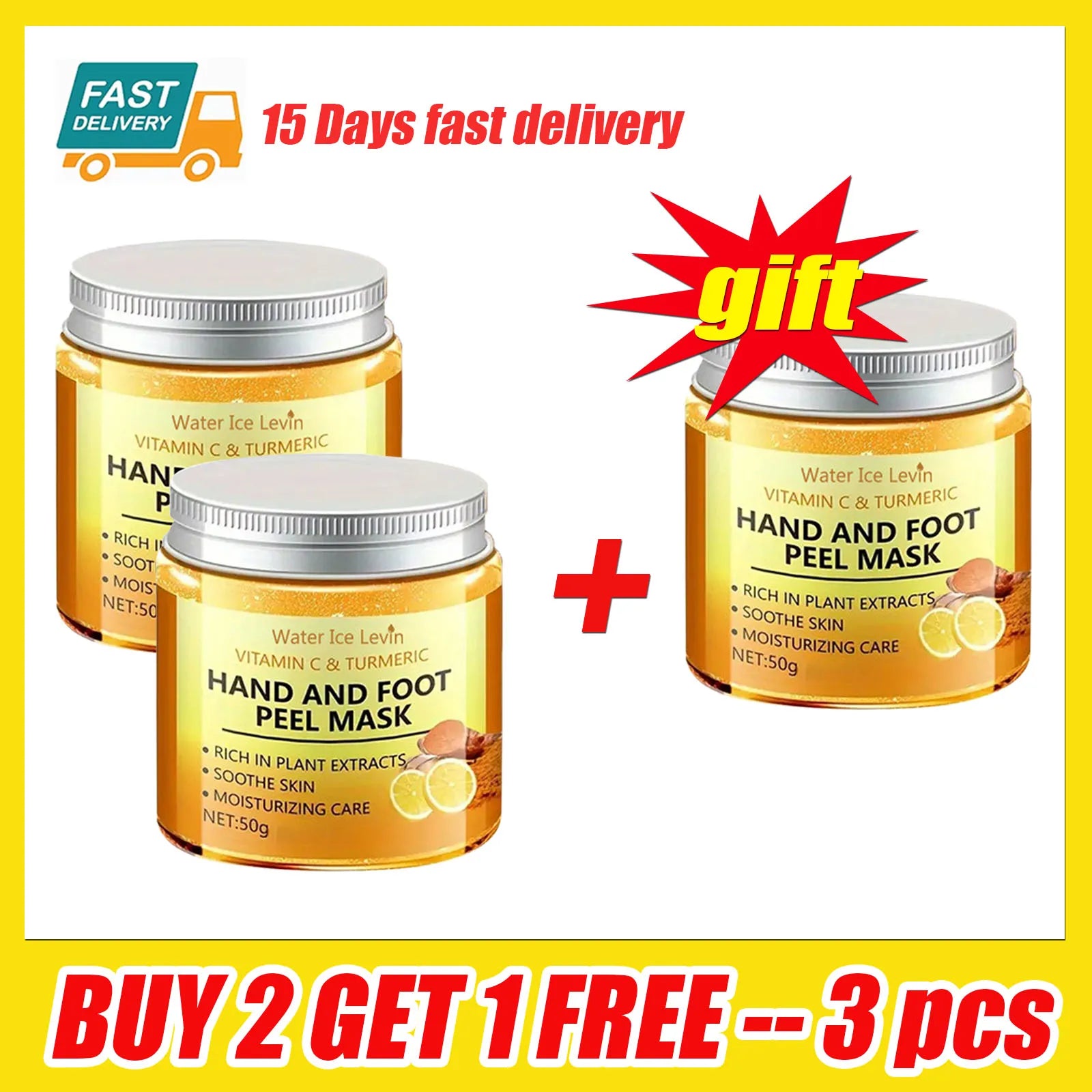 1/3/5/10 Pcs Vitamin C Turmeric Hand and Foot Skin Mask Moisturizing Exfoliating Hand Wax Cream Exfoliating Foot Skin Care