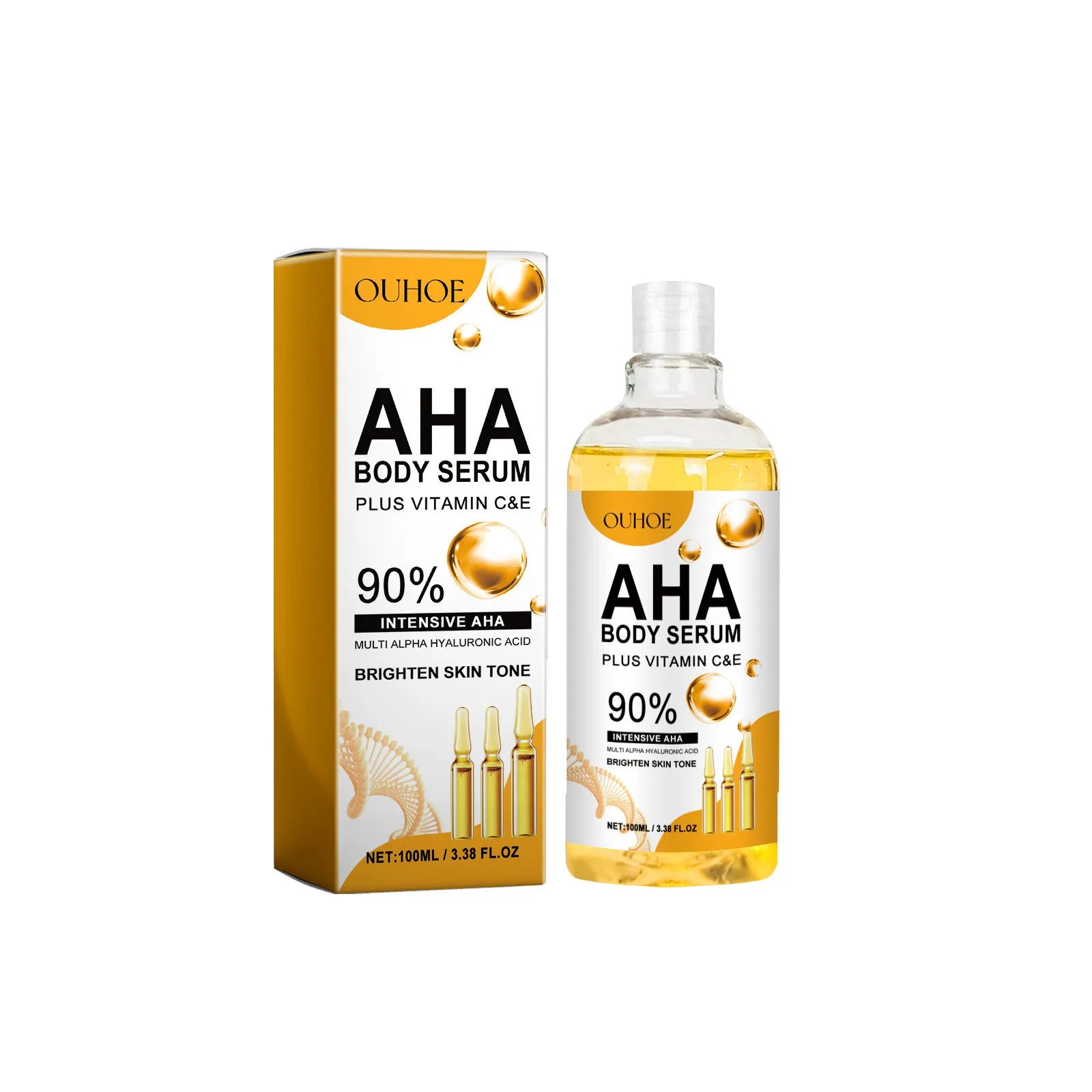 Hyaluronic Acid Vitamin C AHA Face Serum Dark Spots Corrector Shrink Pore Moisturizing Brightening Repair Lighten Body Skin Care