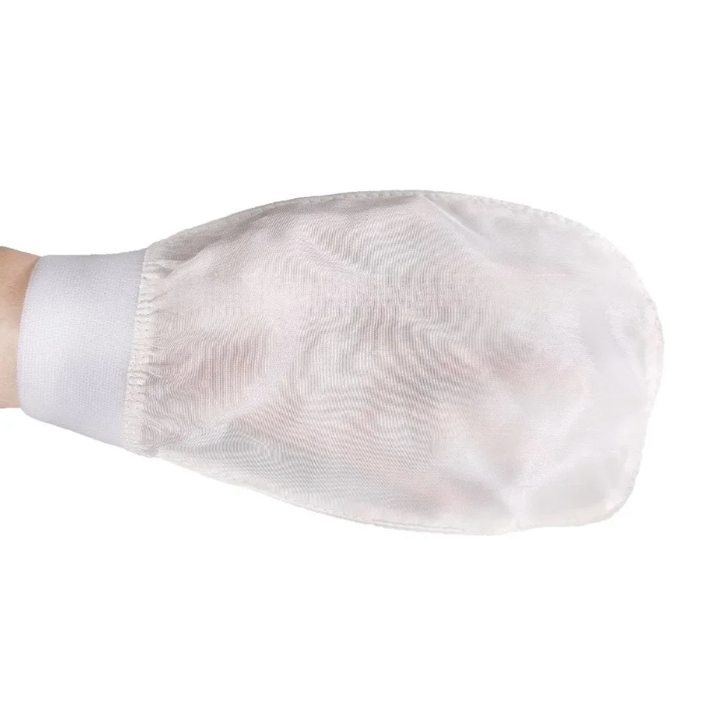 1PC 100% Silk Exfoliating Face Wash Beauty Towel Soft Exfoliating Skin Bath Scrub Silk Bath Face Wash Gloves Bathing Accessories
