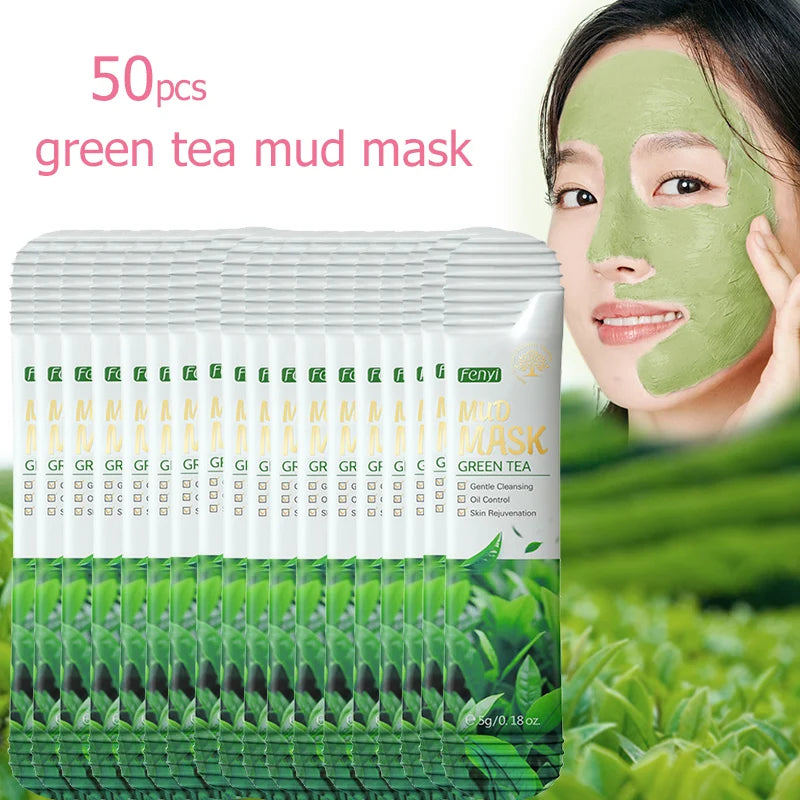50pcs Japan Sakura Clay Mask for Face Deeply Cleansing Moisturizing Oil-Control Remove Blackhead Pink Mud Mask Facial Skincare
