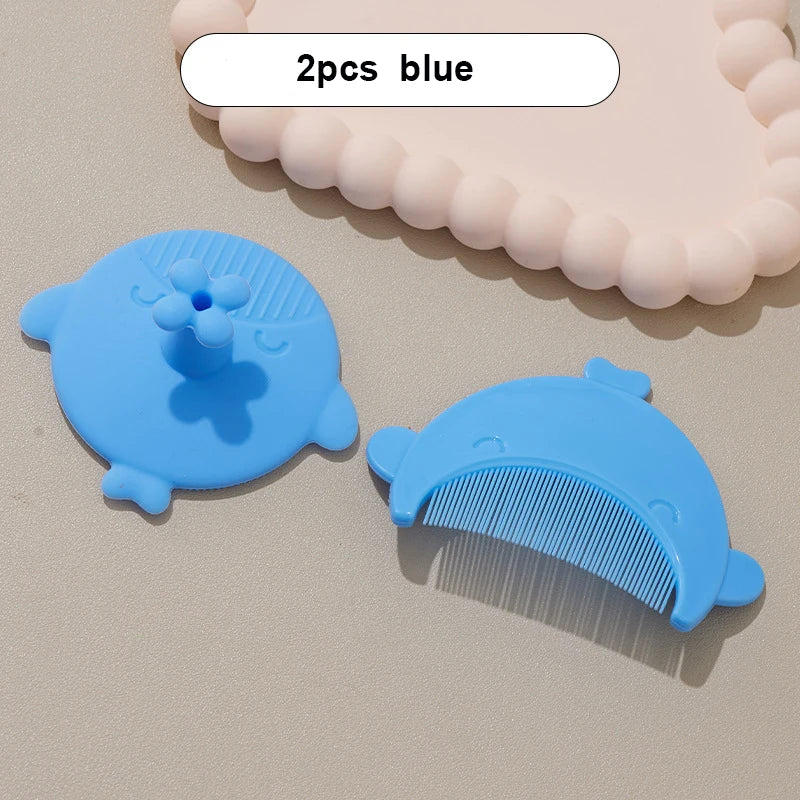 New Baby Hair Comb Accessories Cartoon Cute Comb Infant Bathing Soft Comb Newborn Hair Cleaning Supplies Silicon Head Massage