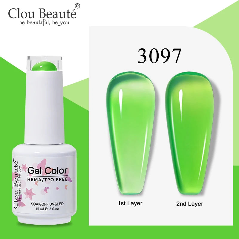 Clou Beaute Semi-transparent Jelly Color UV Gel Manicure Gel Nail Nail Supplies For Professionals Semi-permanent Varnish 15ml