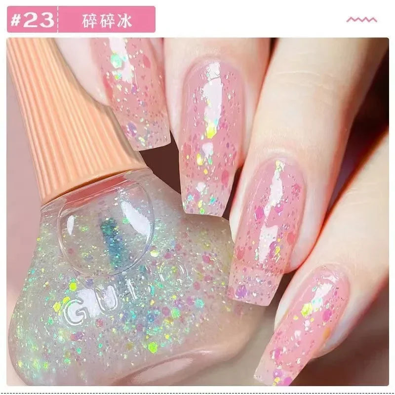 12ml  No-bake Quick Dry Nail Polish Shimmer Nail Polish Quick Dry No Peelable Long Lasting Nail Art Varnish 45 Colors