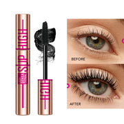 Super High 4D Waterproof Mascara - Volumizing, Curling & Lengthening Formula, Smudge-Proof Long-Lasting Black Mascara