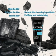 Black Peel Off Mask 60g - Bamboo Charcoal Extract, Cleans Blackheads & Moisturizes, for Smooth Radiant Skin