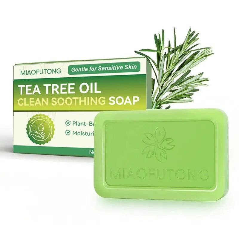MIAOFUTONG Gentle For Sensitive Skin TEA TREE OILANTIFUNGAL SOAP Plant-Based Care Moisturizing FormulaG Lmproving Acne