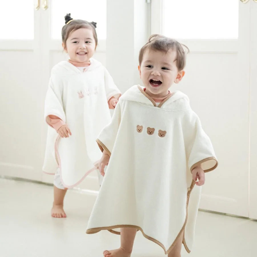 Baby Bath Towel Hooded Winter Warm Soft Coral Velvet Child Bathrobe Cute Cartoon Animal Toddler Sleeping Swaddle Wrap Blanket