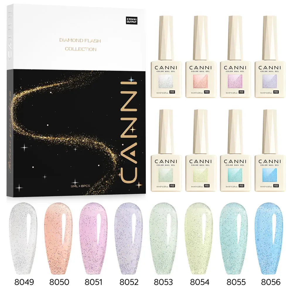 CANNI HEMA TPO FREE Gel Nail Polish Galaxy Cat Eye Gel Magnet Glitter Diamond Sparkle Gorgeous Color Soak Off UV LED Gel Lacquer