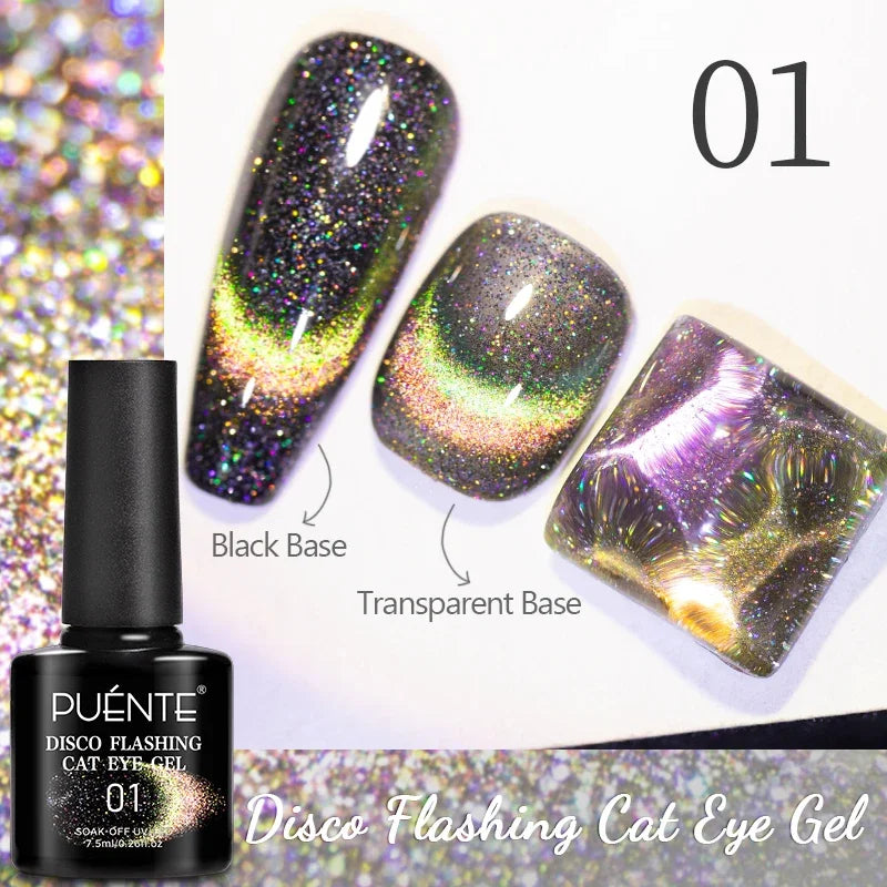 7.5ML Green Crystal Cat Magnetic Gel Nail Polish Shiny Green Glitter Cat Eye Gel For Manicure Soak Off UV Nail Art Varnish