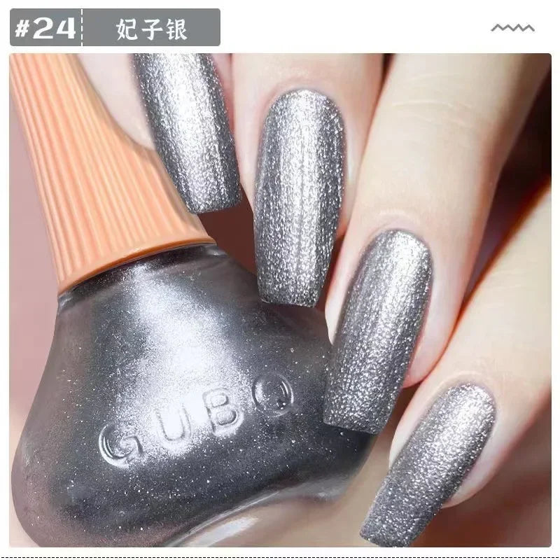 12ml  No-bake Quick Dry Nail Polish Shimmer Nail Polish Quick Dry No Peelable Long Lasting Nail Art Varnish 45 Colors