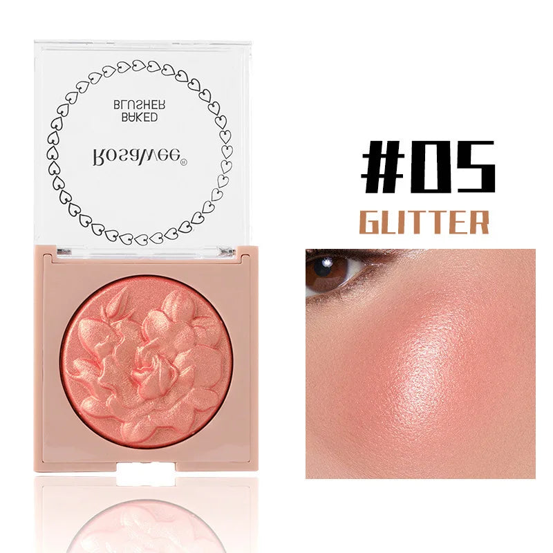 Multi-Color Glossy Blush Highlighter, Baking Process, Moisturizing and Glossy Makeup Effect, with Pearlescent Brightening Effect