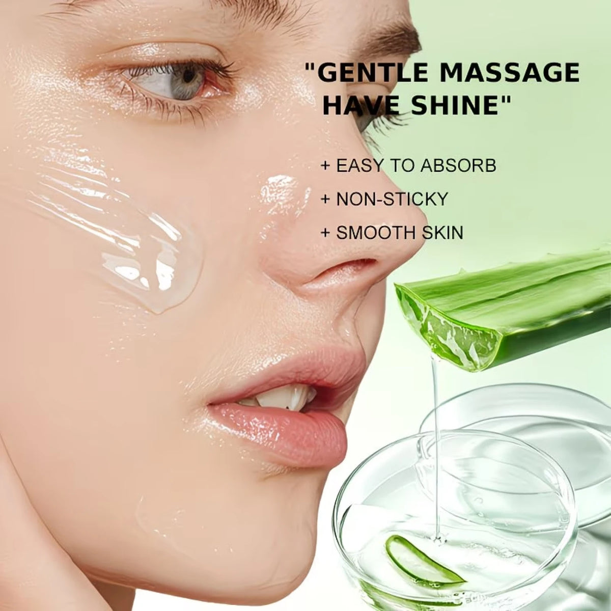 Pure Aloe Vera Gel with Hyaluronic Acid, Cooling & Moisturizing for All Skin Types