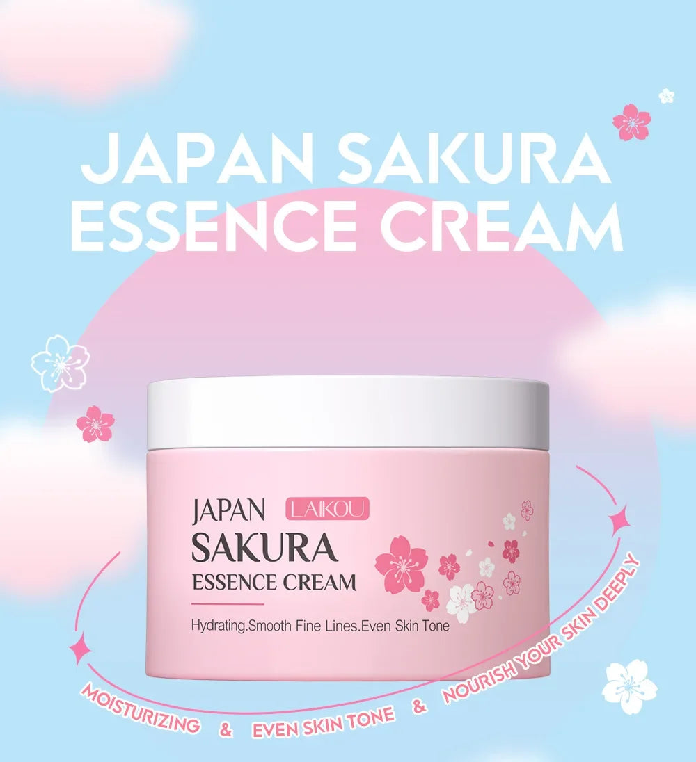 LAIKOU Japan Sakura Essence Cream Cherry Blossom Facial Cream Heavy Moisturizer Improving Dryness & Roughness Face Skin Care