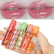 6 Color Plumping Clear Lip Oil Mirror Water Lip Gloss Lip Glaze Transparent Liquid Lipstick Moisturizing Fruit Lips Care Make Up