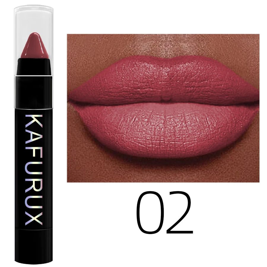 15 Colors Nude Velet Matte Lipstick Pencil Waterproof Long Lasting Red Brown Pink Lip Liner Pen Non-Stick Cup Makeup Lip Tint Pe