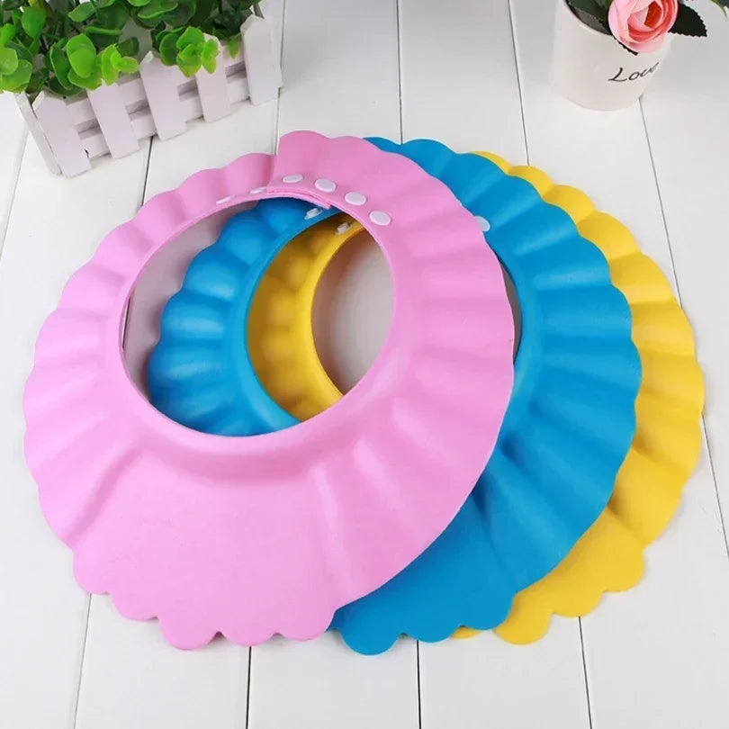 Adjustable Baby EVA Bath Shampoo Cap Waterproof Shower Visor Hat Anti-splash Hair Wash Shield Eye Ear Protection Bathing Hat for