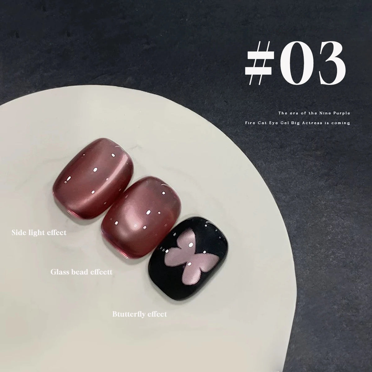 MIANEL 10ML Water-gloss Purple Cat Magnetic Gel Nail Polish 2026 New Clear Purple Glass Beads Cat Eye Nail Polish 1-6pcs