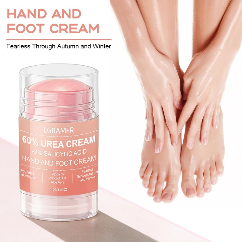 Urea Cream 60 Percent For Feet + 2% Salicylic Acid Exfoliation Foot Cream and Hand Cream Maximum Strength with Hyaluronic Acid
