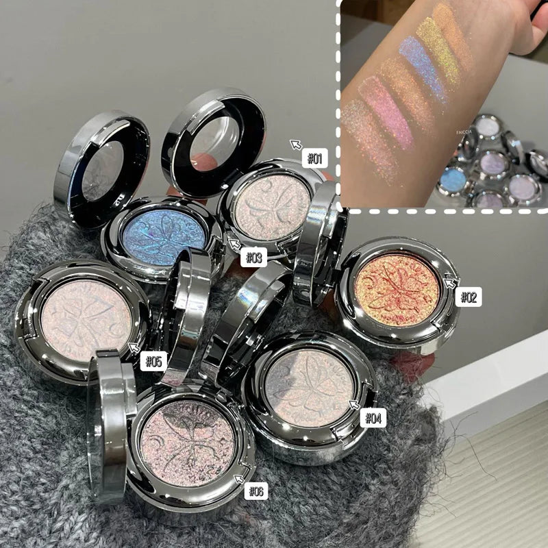 3D Butterfly Embossing Chameleon Eyeshadow Monochrome High-pigment Metallic Gradient  Shiny Glitter Blue Highlighter Eyes Makeup