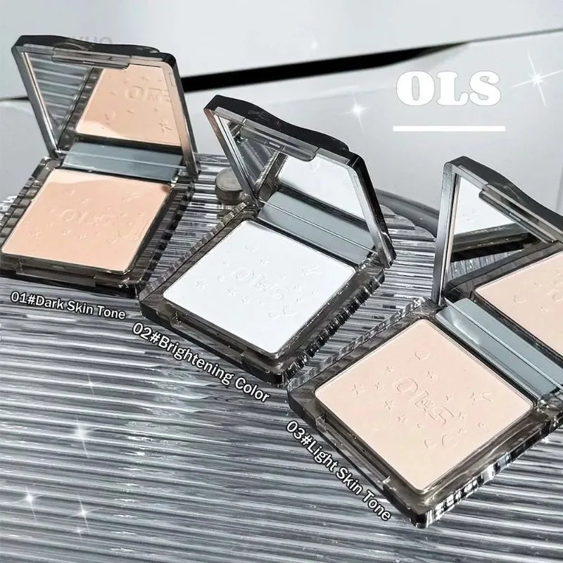 White Block Powder Soft Focus Oil Control Setting Matte Pressed Powder Natural Concealer Loose Powder for Face Contouring Makeup