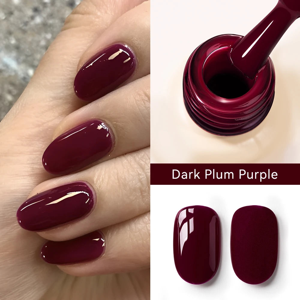 MAYCHAO Cherry Red Gel Nail Polish 12ml Glossy Semi Permanent Soak Off UV LED Frosted Gel Nails Base Painting Varnish