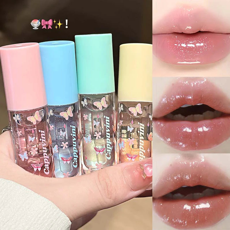 1/3pcs Moisturizing Jelly Mirror Water Lip Gloss Set Lasting Transparent Hydrating Plumping Clear Lip Oil Korean Makeup Lip Care