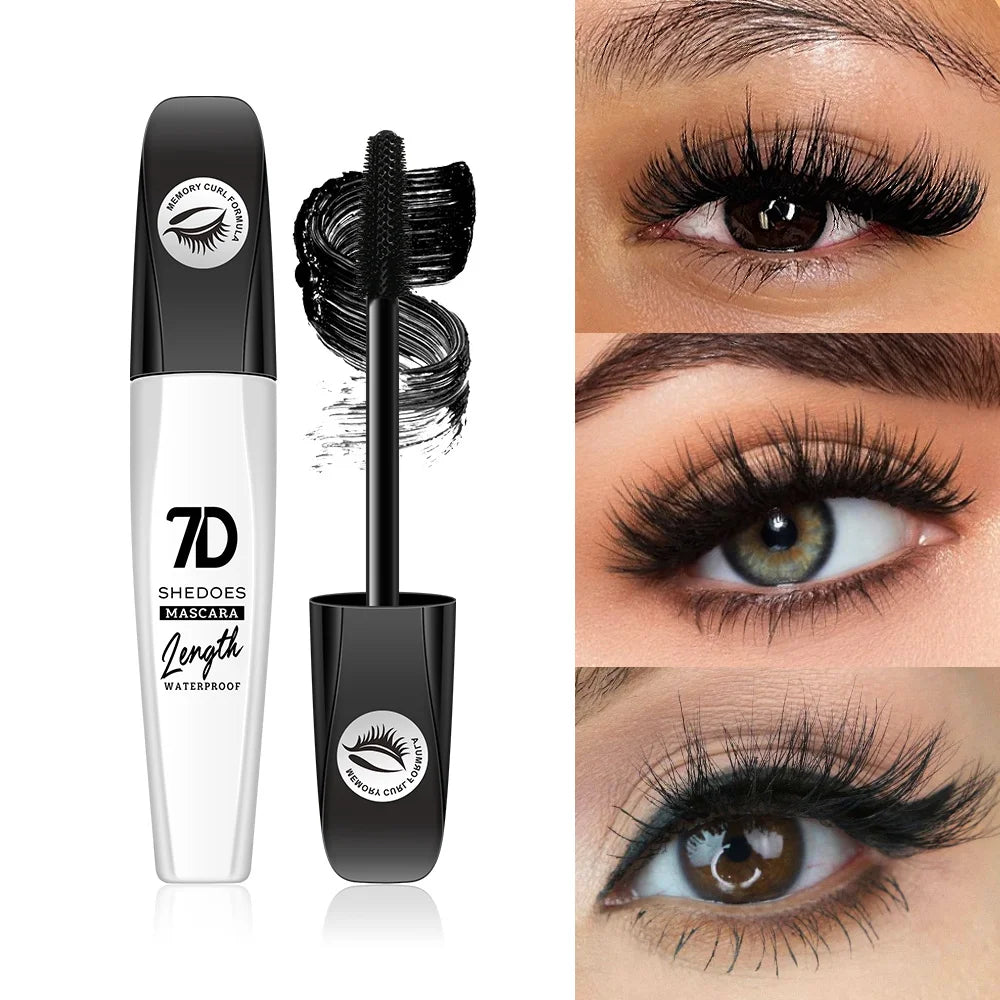 7D mascara waterproof and easy to remove makeup, no smudging and no makeup removal, slender and curled thick mascara